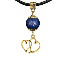 Амулет Два сердца (любовь и семейное счастье), лазурит MKAG-26-2042