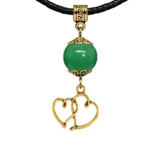 Амулет Два сердца (любовь и семейное счастье), нефрит MKAG-27-2042