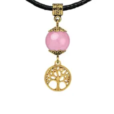 Амулет Дерево жизни (защита и развитие), розовый кварц MKAG-28-0012
