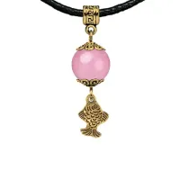 Амулет Золотая рыбка (исполнение желаний), розовый кварц MKAG-28-0021