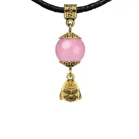 Амулет Бог богатства (изобилие и благополучие), розовый кварц MKAG-28-0025