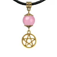 Амулет Пентаграмма (мощная защита от зла), розовый кварц MKAG-28-0050