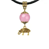 Амулет Слон (мудрость, сила, долголетие), розовый кварц MKAG-28-0062