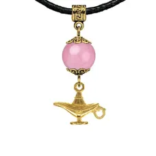 Амулет Волшебная лампа (исполнение желаний), розовый кварц MKAG-28-0074