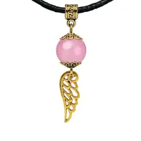 Амулет Крыло ангела (защита высших сил), розовый кварц MKAG-28-2039