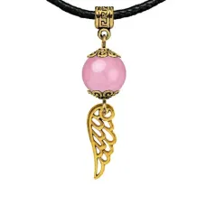 Амулет Крыло ангела (защита высших сил), розовый кварц MKAG-28-2039