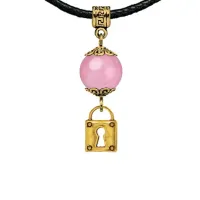 Амулет Замок (на счастье и любовь), розовый кварц MKAG-28-2040