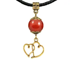 Амулет Два сердца (любовь и семейное счастье), сердолик MKAG-29-2042