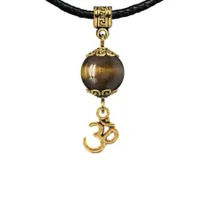 Амулет Ом (защита, духовное развитие), тигровый глаз MKAG-31-0013