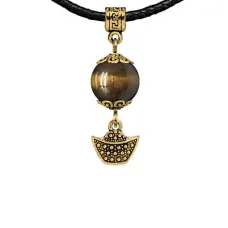 Амулет Золотой слиток (на богатство), тигровый глаз MKAG-31-0058