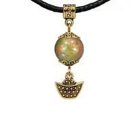 Амулет Золотой слиток (на богатство), унакит MKAG-32-0058