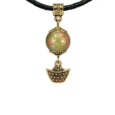 Амулет Золотой слиток (на богатство), унакит MKAG-32-0058