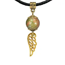 Амулет Крыло ангела (защита высших сил), унакит MKAG-32-2039