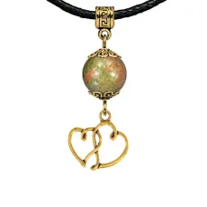 Амулет Два сердца (любовь и семейное счастье), унакит MKAG-32-2042