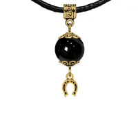 Амулет Подкова (на счастье), черный агат MKAG-33-0018