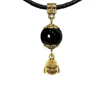 Амулет Бог богатства (изобилие и благополучие), черный агат MKAG-33-0025