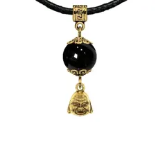 Амулет Бог богатства (изобилие и благополучие), черный агат MKAG-33-0025
