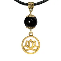 Амулет Лотос (гармония, развитие), черный агат MKAG-33-0059