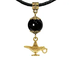 Амулет Волшебная лампа (исполнение желаний), черный агат MKAG-33-0074