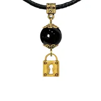 Амулет Замок (на счастье и любовь), черный агат MKAG-33-2040