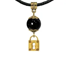Амулет Замок (на счастье и любовь), черный агат MKAG-33-2040
