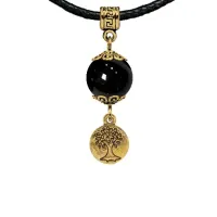 Амулет Дерево жизни (защита и развитие), черный агат MKAG-33-S001