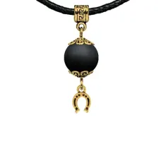 Амулет Подкова (на счастье), шунгит MKAG-34-0018