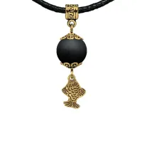 Амулет Золотая рыбка (исполнение желаний), шунгит MKAG-34-0021