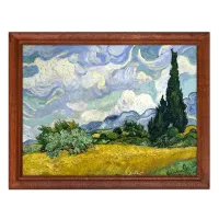 Постер в рамке 22х17см Винсент Ван Гог - Пшеничное поле с кипарисами (1889) POSG-0145