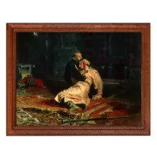 Постер в рамке 22х17см Илья Ефимович Репин - Иван Грозный и сын его Иван (1885) POSG-0148