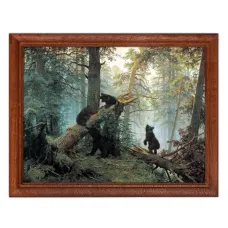 Постер в рамке 22х17см Иван Иванович Шишкин - Утро в сосновом лесу POSG-0153