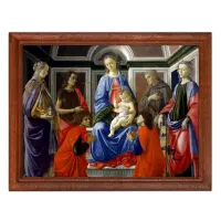Постер в рамке 22х17см Сандро Боттичелли - Мадонна с Младенцем и шестью святыми (ок.1470) POSG-0157