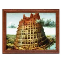 Постер в рамке 22х17см Питер Брейгель Старший - Вавилонская башня (ок.1565) POSG-0179