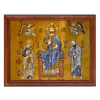 Постер в рамке 22х17см Иисус Христос, апостолы Петр и Павел POSG-0180