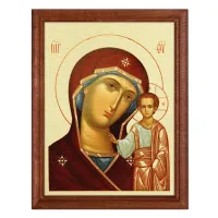 Постер в рамке 17х22см Икона Казанской Божией Матери POSV-0112