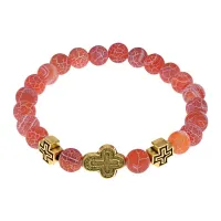 Браслет Спаси и сохрани с нат.камнем Африканский агат BSV2-02