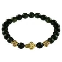Браслет Спаси и сохрани с нат.камнем Змеевик BSV2-05