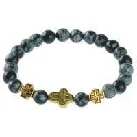 Браслет Спаси и сохрани с нат.камнем Обсидиан BSV2-14