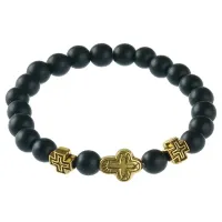 Браслет Спаси и сохрани с синтетическим камнем Шунгит BSV2-24