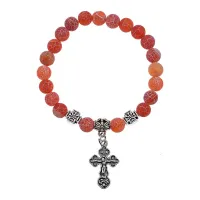 Браслет Спаси и сохрани с нат.камнем Африканский агат BSV3-02