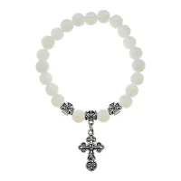 Браслет Спаси и сохрани с синт. камнем Лунный камень BSV3-11