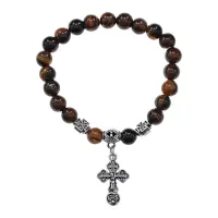 Браслет Спаси и сохрани с нат.камнем Тигровый глаз BSV3-19