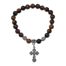 Браслет Спаси и сохрани с нат.камнем Тигровый глаз BSV3-19