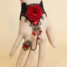 Браслет Роза с безразмерным кольцом на цепочке BS577