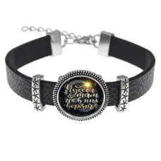 Кожаный браслет Чудеса там, где в них верят BSK2-0489