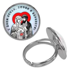 Безразмерное кольцо С Днём семьи, любви и верности KLF-0420