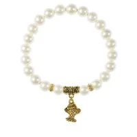 Браслет Золотая рыбка (исполнение желаний), майорка белая BSPP-01-0021