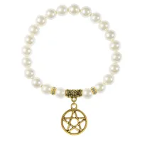 Браслет Пентаграмма (мощная защита от зла), майорка белая BSPP-01-0050