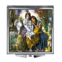 Складное зеркало квадратное Кришна и Радха ZER2-0065