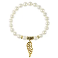 Браслет Крыло ангела (защита высших сил), майорка белая BSPP-01-2039